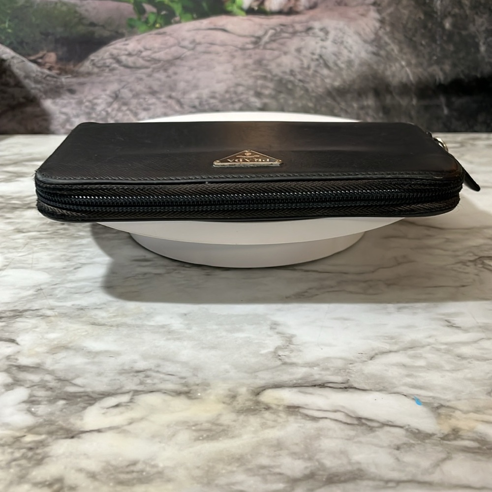 Prada Black Saffiano Leather Zip Wallet in GUC. - Picture 6 of 17